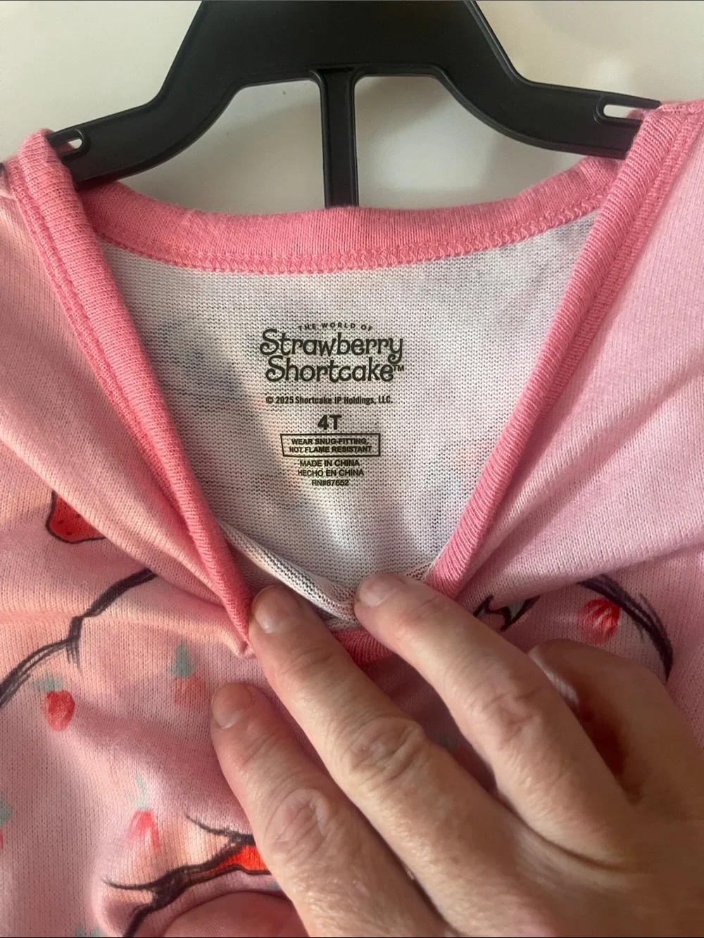 Strawberry Shortcake Pink Kids Pajama Set - Short Sleeve Top & Pants